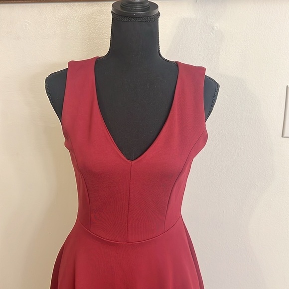 Lulus Hello World Wine Midi Dress W/Back Zipper, Sz. S. - Picture 3 of 14